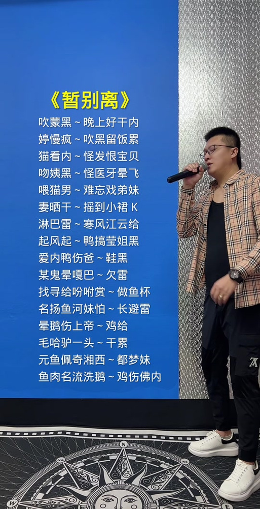 暂别离谐音中文对照