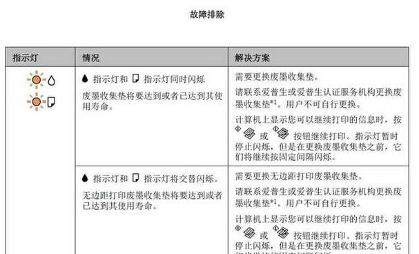 epson打印机灯光闪烁怎么回事