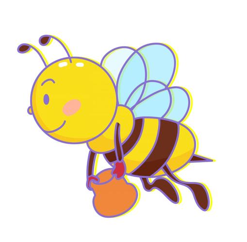 小蜜蜂简笔画有彩色的