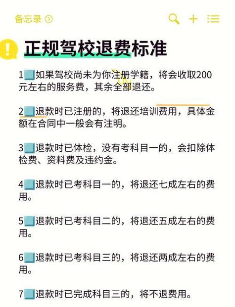 驾校退学费的标准和流程