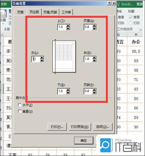 怎么调好整个表打印的页边距