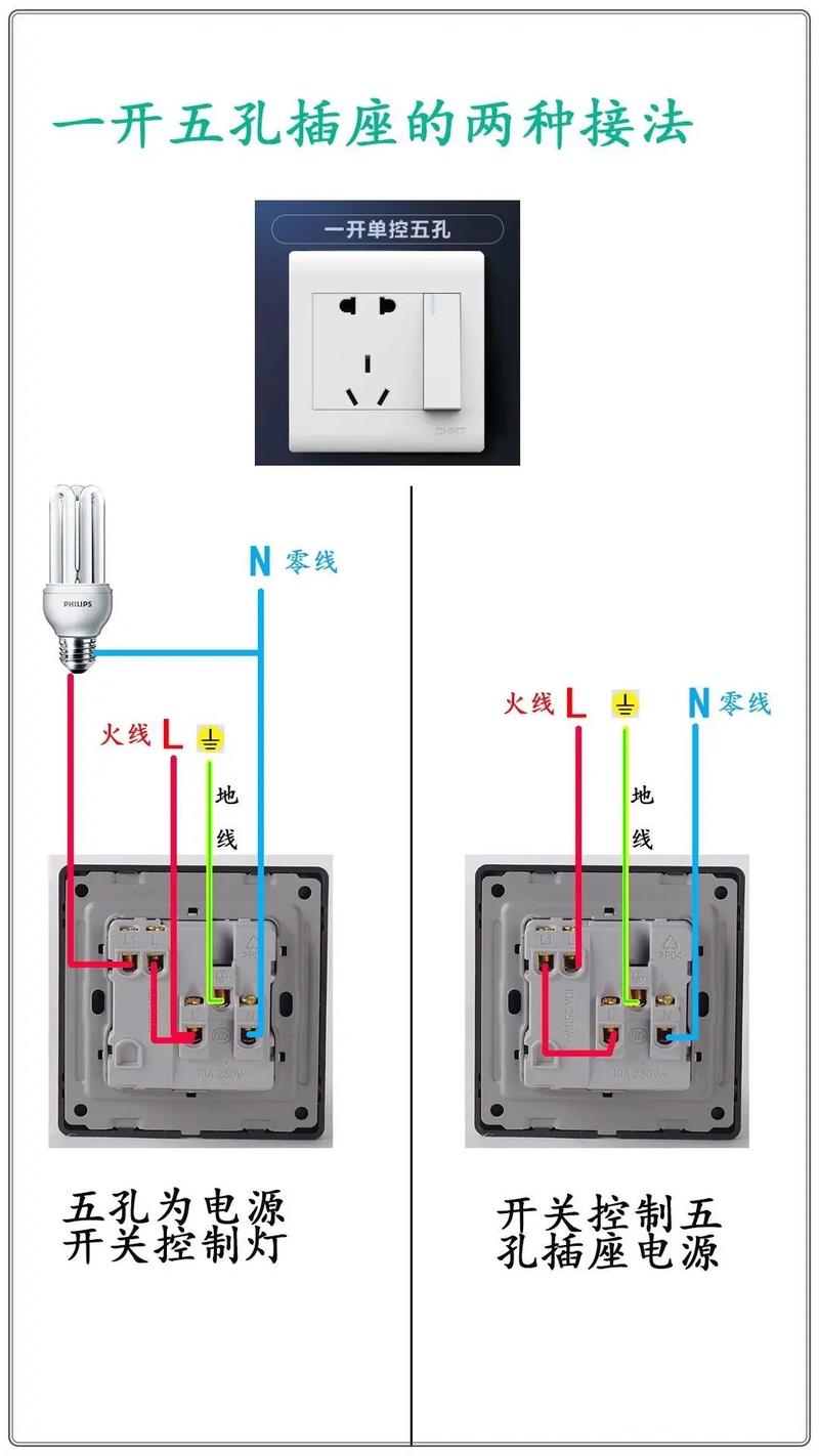 从开关接一个插座图解