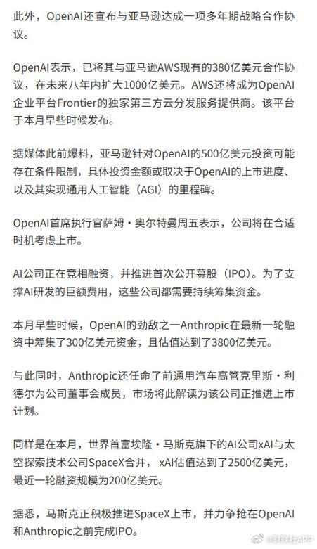 OpenAI支出或高达300亿美元
新