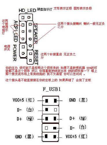 联想机箱接线