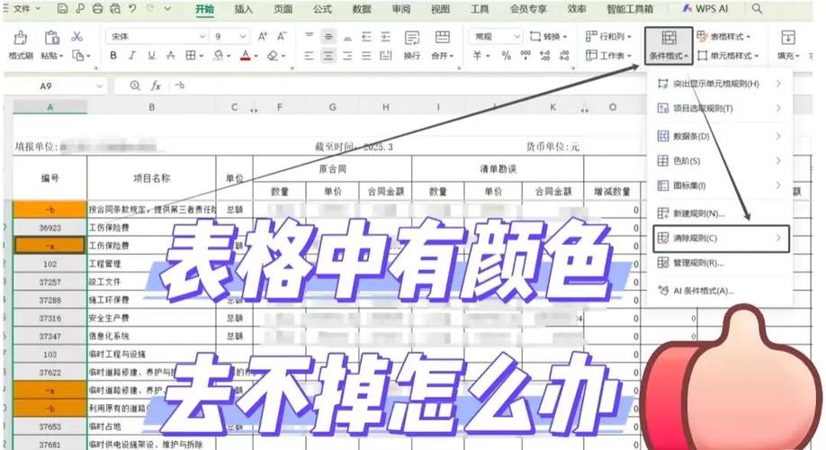 表格颜色去不掉怎么解决