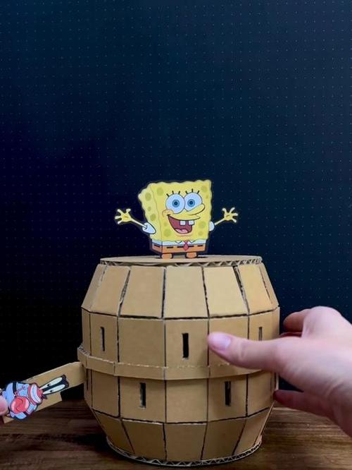 儿童纸箱手工制作海绵宝宝