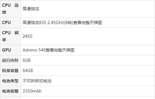 小米6参数尺寸