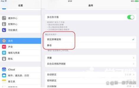 苹果平板自动旋转屏幕在哪关